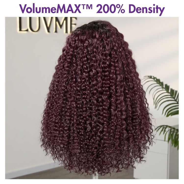 VolumeMAX™ 200% Density ReadytoGo Beginner Friendly Burgundy Glueless 5x5 Closure Lace HD Lace 22 inches Curly Wig