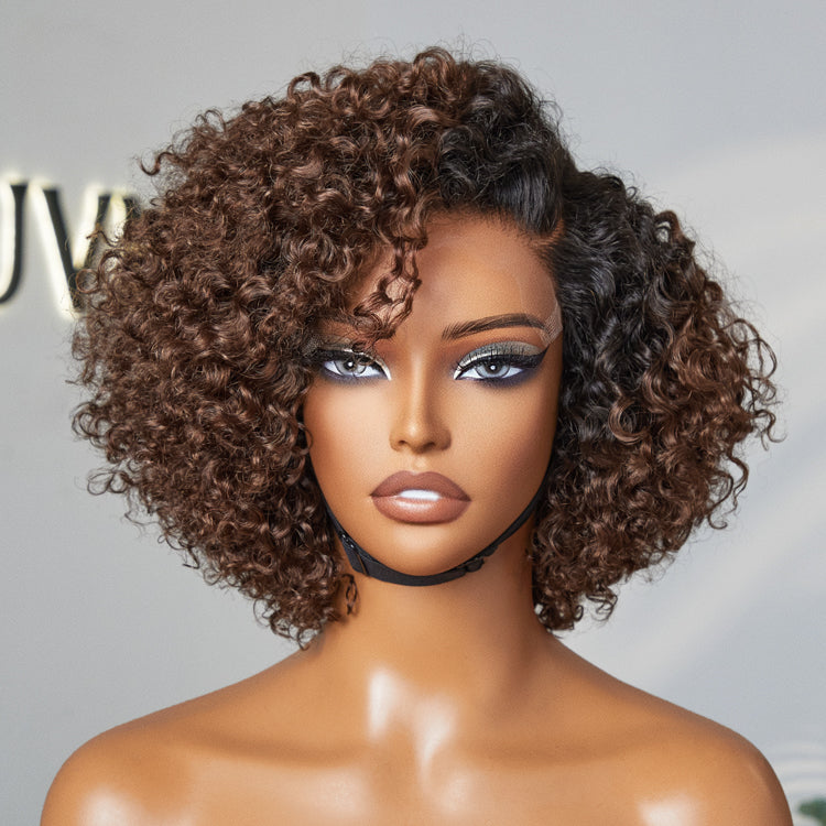 Worth I ReadytoGo Ombre Brown Fluffy Kinky Curl Glueless HD Lace Pre-cut lace Wig
