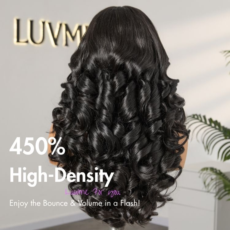 Custom | 450% Hight Density Natural Black Loose Body Wave 5*5 HD Lace Glueless 20 Inches Wig
