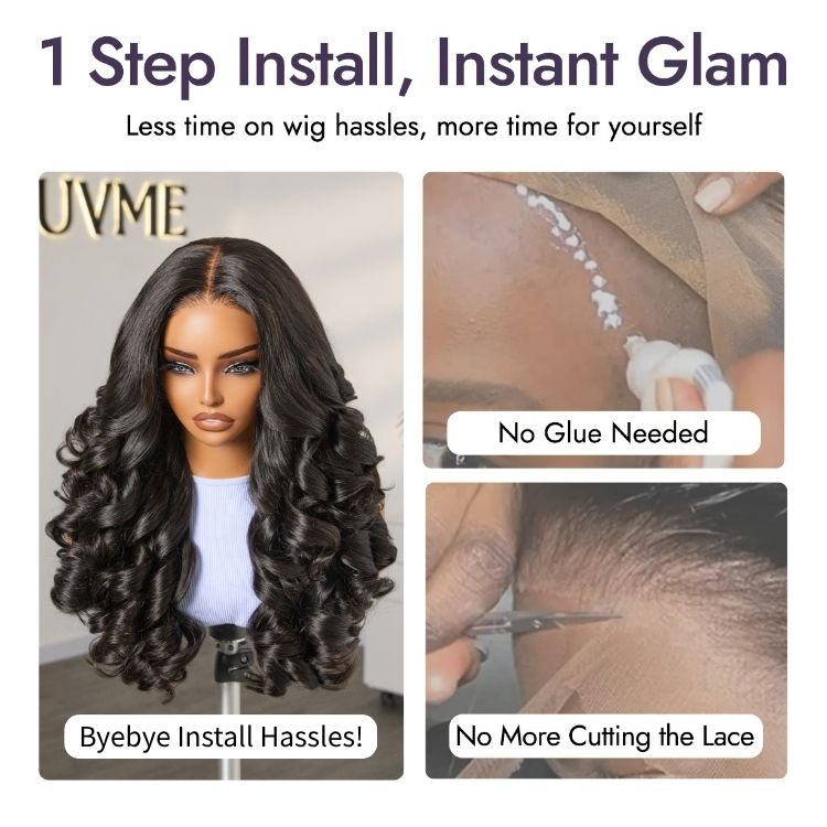 Custom | 450% Hight Density Natural Black Loose Body Wave 5*5 HD Lace Glueless 20 Inches Wig