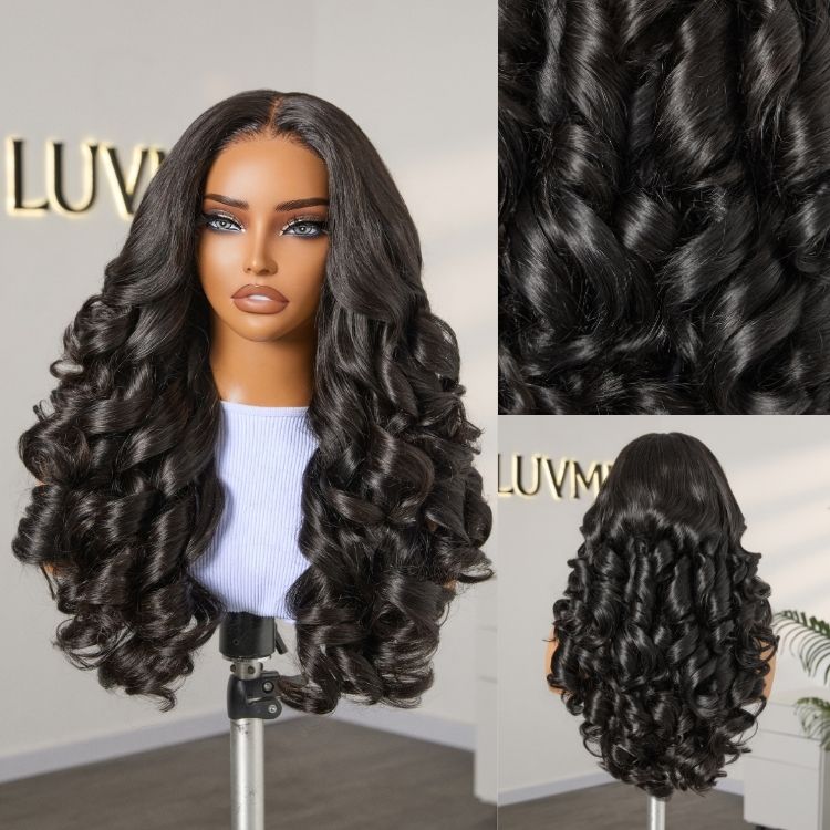 Custom | 450% Hight Density Natural Black Loose Body Wave 5*5 HD Lace Glueless 20 Inches Wig