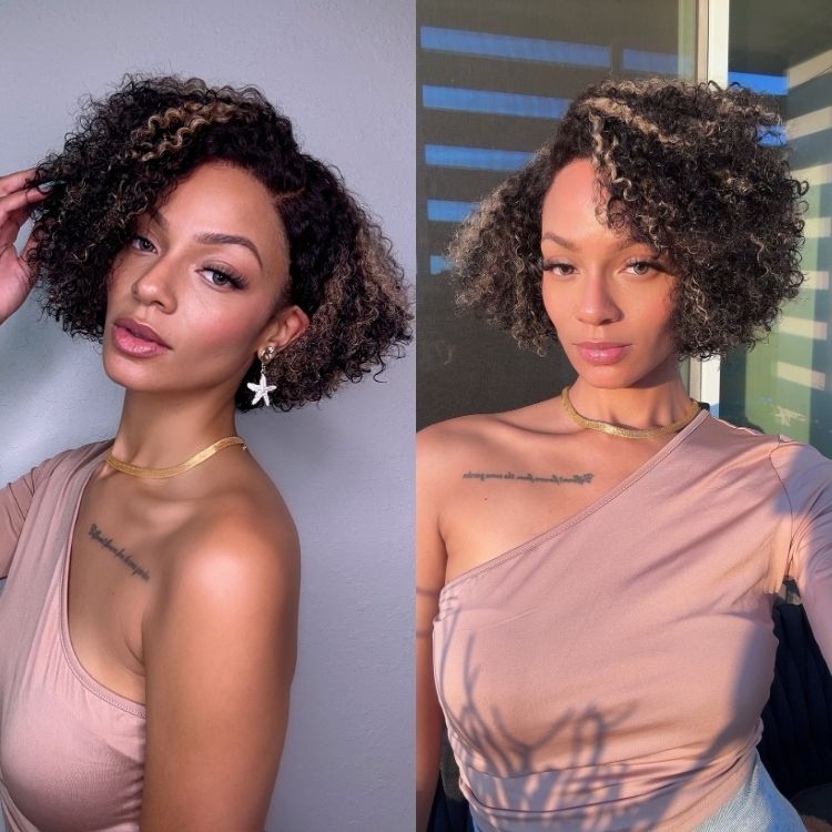Worth | Super Hot Honey Blonde Highlight Kinky Curly Glueless Minimalist HD Lace Classic Short Wig