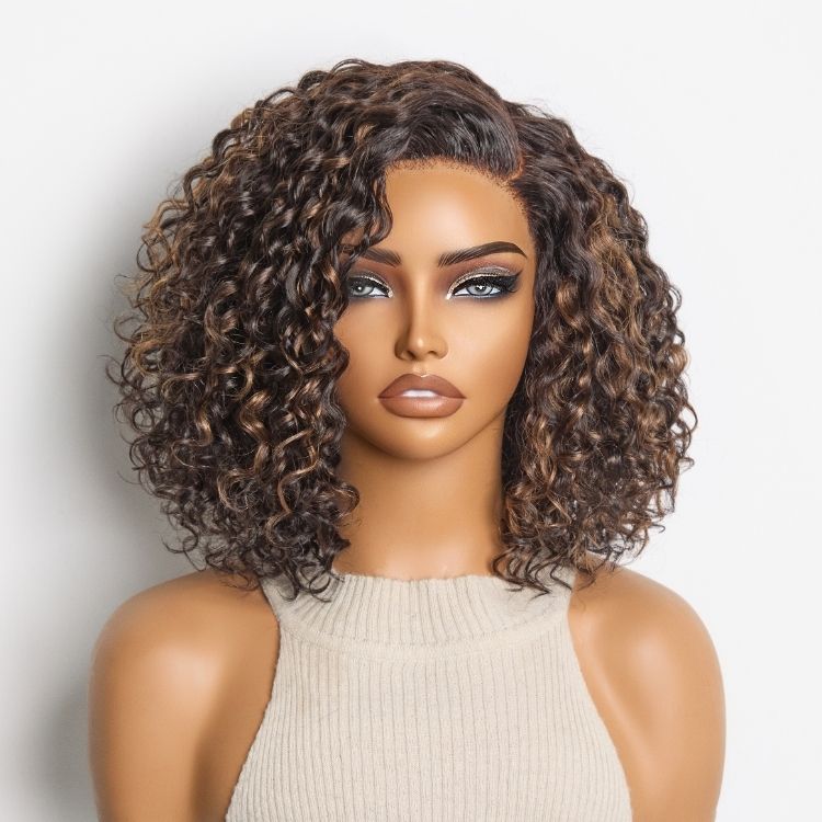 Worth | Casual Blonde Highlights Curly Glueless HD Lace Short Wig