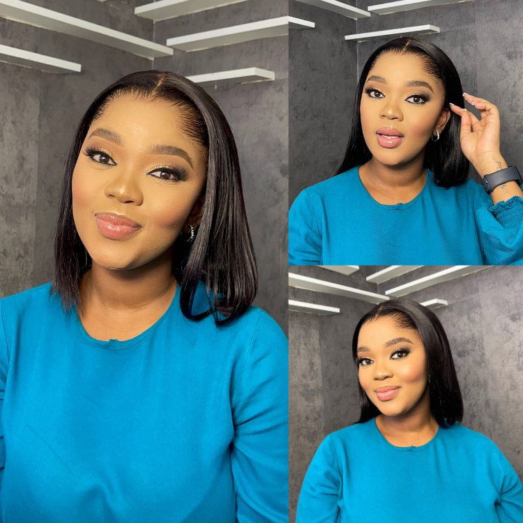 [_lerato24]'s Special Link NatureMAX™ PPre-do Lagos Hairline Flexi Fit Invisi Drawstring Cap Silky Straight Bob 13x4 Frontal HD Lace Wig Pre-Cut Lace