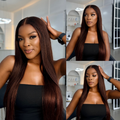 [nomsamadida]'s Special Link PreMax Wigs - Flexi-Fit Silky Straight Invisi Drawstring Cap Chestnut Brown Glueless 13x4 Frontal Lace Human Hair Wig Pre-Cut Lace