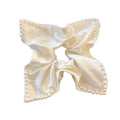 Free Gift Elegant Souvenir Satin Pearl Square Hair Scrunchie