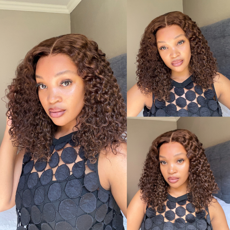 [_zeey_m]'s Special Link VolumeMAX™ 220% Density ReadytoGo Beginner Friendly Chestnut Brown / Natural Black Glueless 5x5 Closure Lace HD Lace Curly Wig