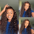 [omolemo_tsk]'s Special Link VolumeMAX™ 200% Density Brown Highlights Flexi-Fit Invisi Drawstring Cap Glueless 360 Lace Super Natural Hairline Water Wave Free Part 100% Human Hair Wig