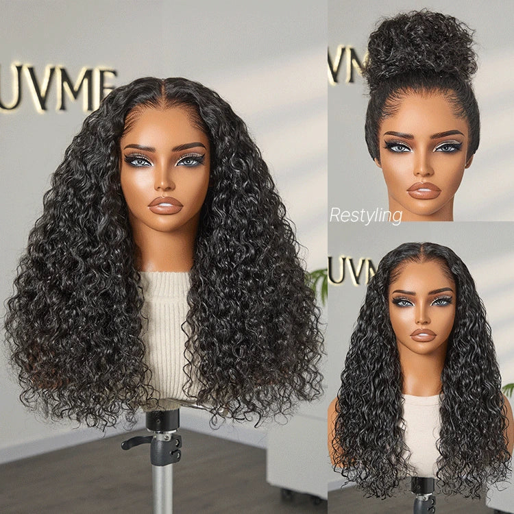 Pre-do Lagos Hairline Flexi Fit Invisi Drawstring Cap 200% Density Water Wave Glueless 13x4 Frontal HD Lace Wig Pre-Cut Lace