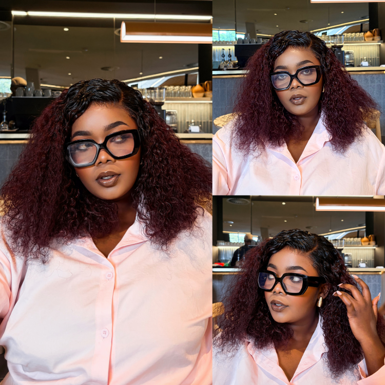 [ceecee.n]'s Special Link VolumeMAX™ 200% Density ReadytoGo Beginner Friendly Burgundy Glueless 5x5 Closure Lace HD Lace 14 inches Curly Wig