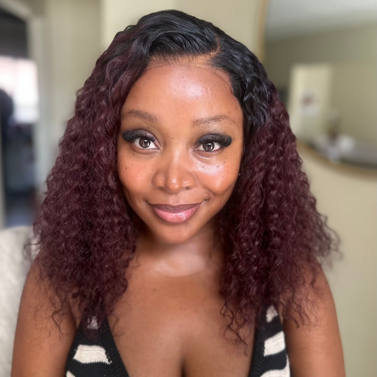 [onela_sigobelwana]'s Special Link VolumeMAX™ 200% Density ReadytoGo Beginner Friendly Burgundy Glueless 5x5 Closure Lace HD Lace 14 inches Curly Wig