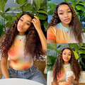 [khannnyiii]'s Special Link VolumeMAX™ 200% Density Brown Highlights Flexi-Fit Invisi Drawstring Cap Glueless 360 Lace Super Natural Hairline Water Wave Free Part 100% Human Hair Wig