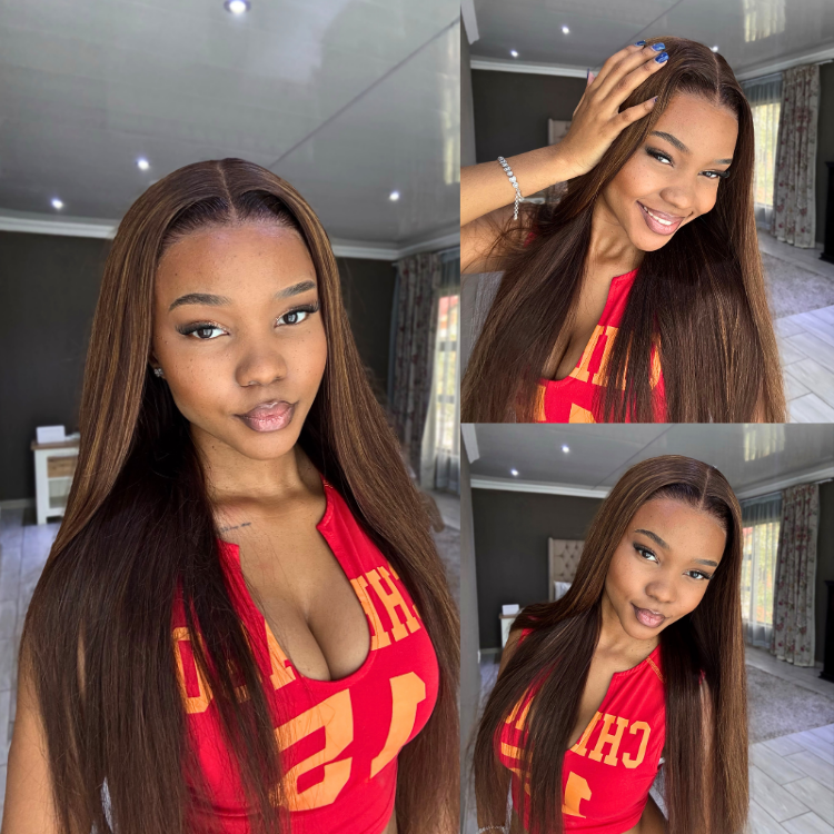 [lelemabiletsa]'s Special Link PreMax Wigs - Flexi-Fit Silky Straight Invisi Drawstring Cap Honey Blonde Highlight Glueless 13x4 Frontal Lace Human Hair Wig Pre-Cut Lace