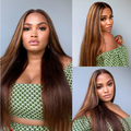 [akhona_gayiya]'s Special Link PreMax Wigs - Flexi-Fit Silky Straight Invisi Drawstring Cap Honey Blonde Highlight Glueless 13x4 Frontal Lace Human Hair Wig Pre-Cut Lace