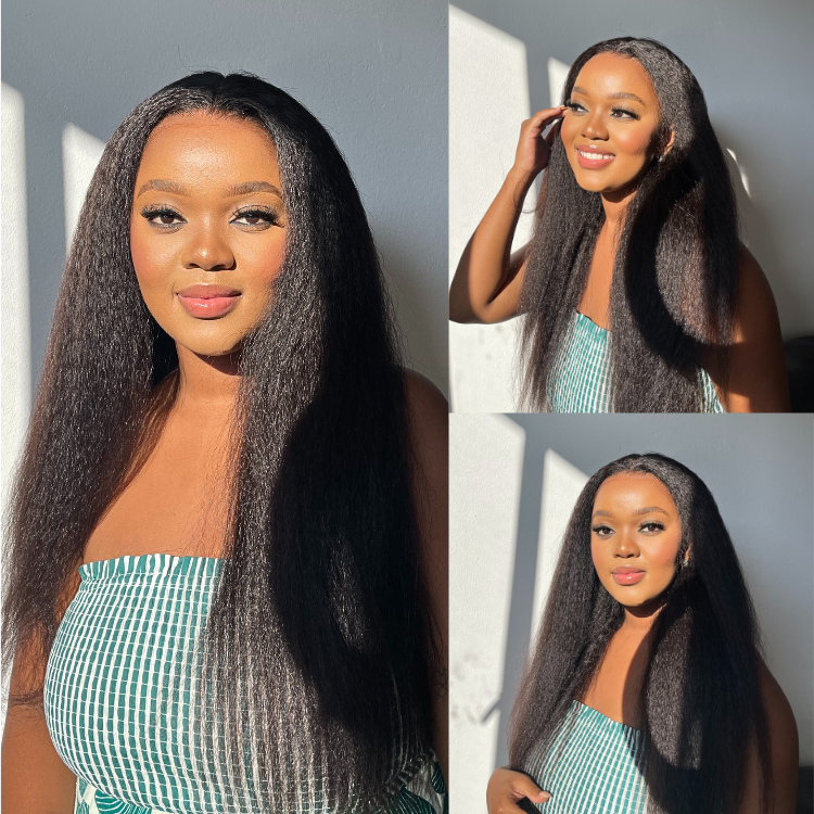 [_lerato24]'s Special Link MyOwn-Fit™ 360 HD Lace Kinky Straight Wig Flexi-Fit Invisi Drawstring Cap & Pre-Cut Lace