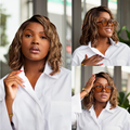 [real_loverea]'s Special Link Blonde Highlight Short Layered Bob Wig Glueless 5x5 Closure Pre-Cut Lace Wig All Head Sizes Fit Cap
