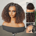 special I VolumeMAX™ 200% Density ReadytoGo Beginner Friendly Ombre Blonde Glueless 5x5 Closure Lace HD Lace Small Kinky Curly 14 inches C Part Wig