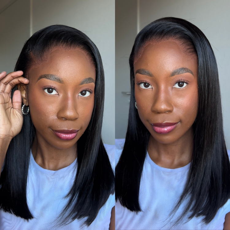 [ntakadzeni_b]'s Special Link Pre-do Lagos Hairline Flexi Fit Invisi Drawstring Cap Silky Straight Bob 13x4 Frontal HD Lace Wig Pre-Cut Lace