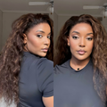 [tracy_p_smith]'s Special Link VolumeMAX™ 200% Density Brown Highlights Flexi-Fit Invisi Drawstring Cap Glueless 360 Lace Super Natural Hairline Water Wave Free Part 100% Human Hair Wig