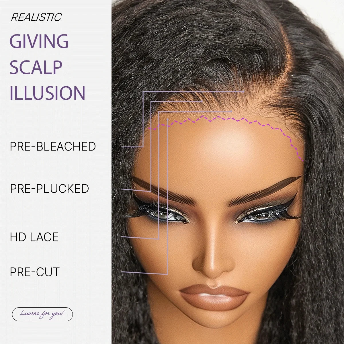 VolumeMAX™ 250% Density ReadytoGo Beginner Friendly Natural Black Glueless 5x5 Closure HD Lace 20 inches Kinky Straight to Curly Wig