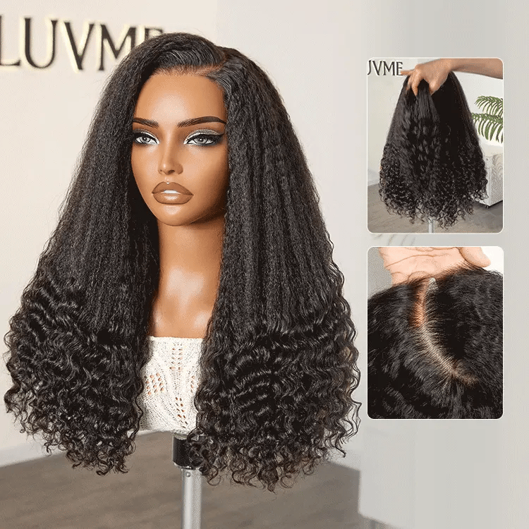 VolumeMAX™ 250% Density ReadytoGo Beginner Friendly Natural Black Glueless 5x5 Closure HD Lace 20 inches Kinky Straight to Curly Wig