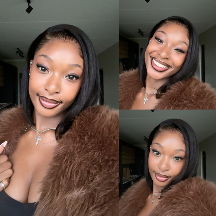 [kealeboga_masango]'s Special Link Pre-do Lagos Hairline Flexi Fit Invisi Drawstring Cap Silky Straight Bob 13x4 Frontal HD Lace Wig Pre-Cut Lace