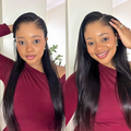 [andimbhele]'s Special Link Pre-do Lagos Hairline Flexi Fit Invisi Drawstring Cap Natural Black & Copper Ombre Highlights Silky Straight Glueless 13x4 Frontal HD Lace Wig Pre-Cut Lace