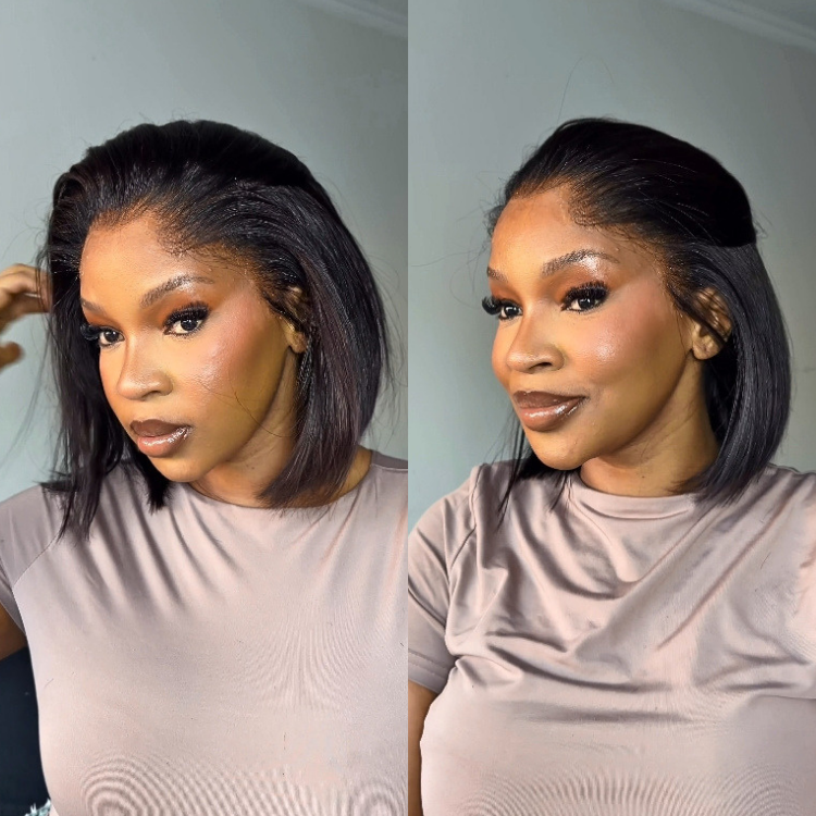 [nomfundo.pkay]'s Special Link Pre-do Lagos Hairline Flexi Fit Invisi Drawstring Cap Silky Straight Bob 13x4 Frontal HD Lace Wig Pre-Cut Lace