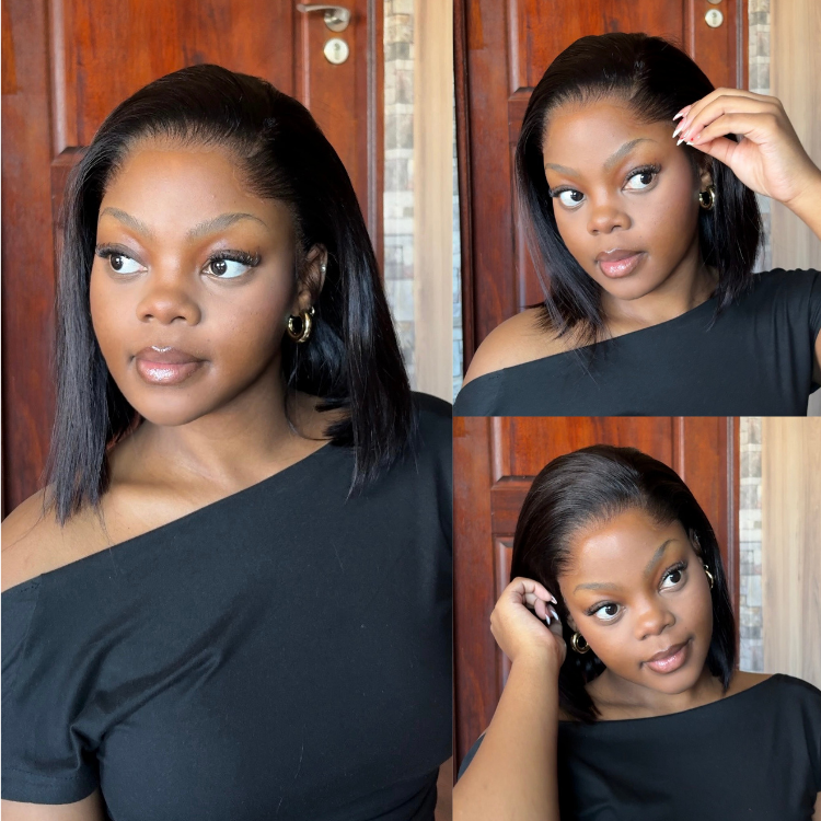 [uhh.ntebo]'s Special Link Pre-do Lagos Hairline Flexi Fit Invisi Drawstring Cap Silky Straight Bob 13x4 Frontal HD Lace Wig Pre-Cut Lace