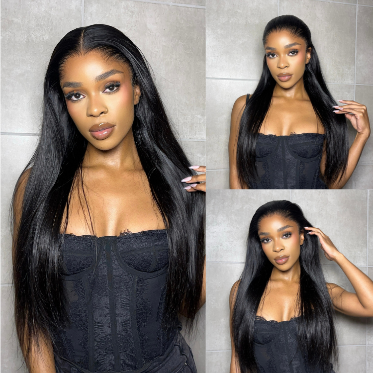 [sane_moses_]'s Special Link Pre-do Lagos Hairline Flexi Fit Invisi Drawstring Cap Natural Black & Copper Ombre Highlights Silky Straight Glueless 13x4 Frontal HD Lace Wig Pre-Cut Lace