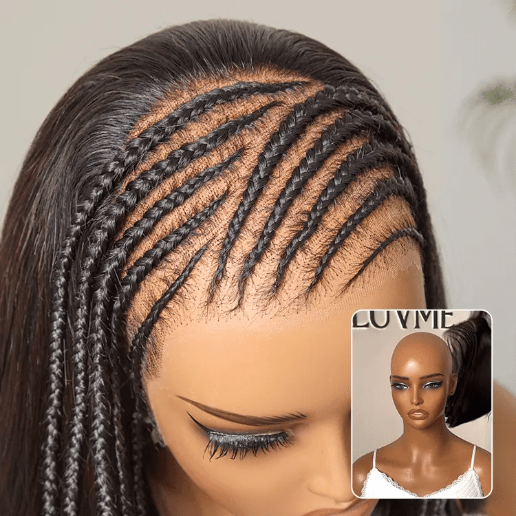 [kamo_leslie]'s Special Link VolumeMAX™ 200% Density Boho Braids Silky Straight Bob Glueless 13x4 Frontal HD Lace Wig Pre-Cut Lace
