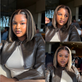 [xowlee_xowlee]'s Special Link Pre-do Lagos Hairline Flexi Fit Invisi Drawstring Cap 200% Density Blonde Highlight Silky Straight Bob Glueless 13x4 Frontal HD Lace Wig Pre-Cut Lace