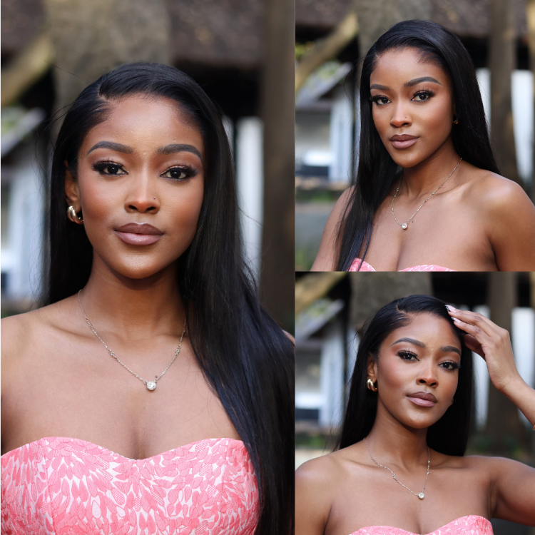 [iamthandolwethu]'s Special Link Pre-do Lagos Hairline Flexi Fit Invisi Drawstring Cap Natural Black & Copper Ombre Highlights Silky Straight Glueless 13x4 Frontal HD Lace Wig Pre-Cut Lace