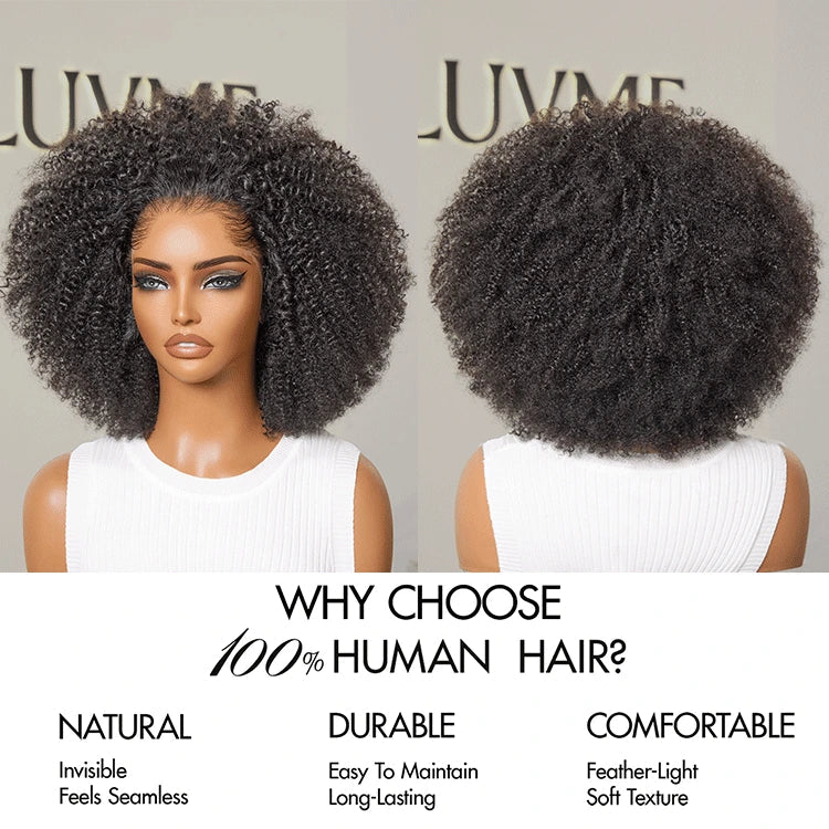 [_zeey_m]'s Special Link Pre-do Lagos Hairline Flexi Fit Invisi Drawstring Cap 250% Density Natural Black Kinky Curly Glueless 13x4 Frontal HD Lace 12 inches Wig Pre-Cut Lace