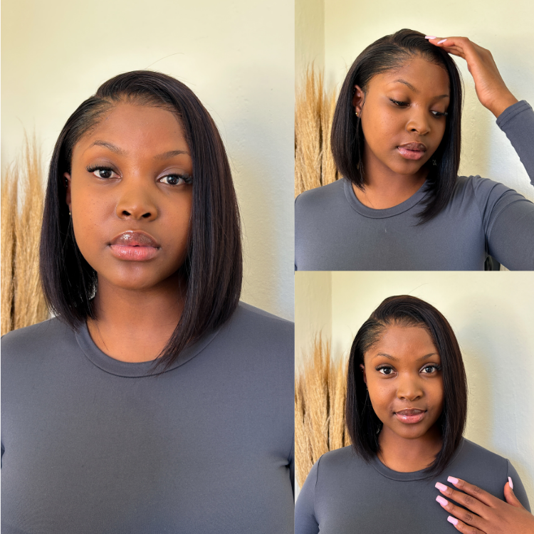 [real_loverea]'s Special Link Pre-do Lagos Hairline Flexi Fit Invisi Drawstring Cap Silky Straight Bob 13x4 Frontal HD Lace Wig Pre-Cut Lace