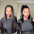 [noluthandonkosi]'s Special Link Pre-do Lagos Hairline Flexi Fit Invisi Drawstring Cap Natural Black & Copper Ombre Highlights Silky Straight Glueless 13x4 Frontal HD Lace Wig Pre-Cut Lace