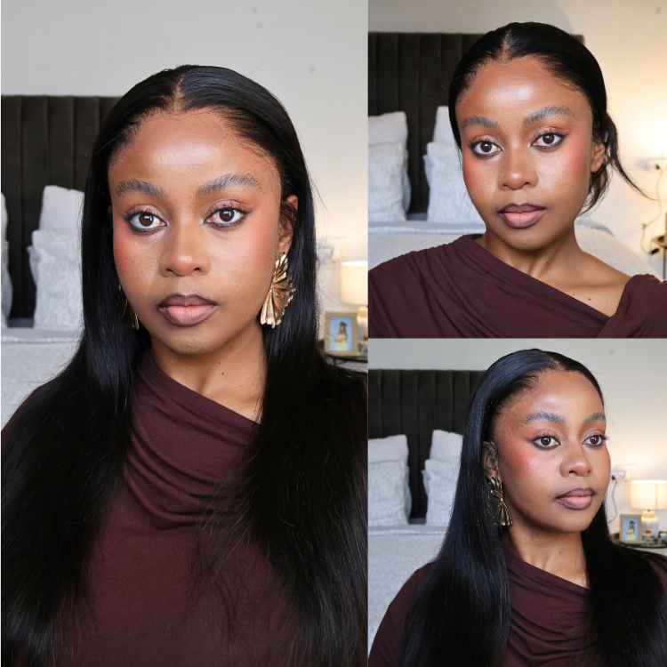 [simphiwee_mb]'s Special Link Pre-do Lagos Hairline Flexi Fit Invisi Drawstring Cap Natural Black & Copper Ombre Highlights Silky Straight Glueless 13x4 Frontal HD Lace Wig Pre-Cut Lace