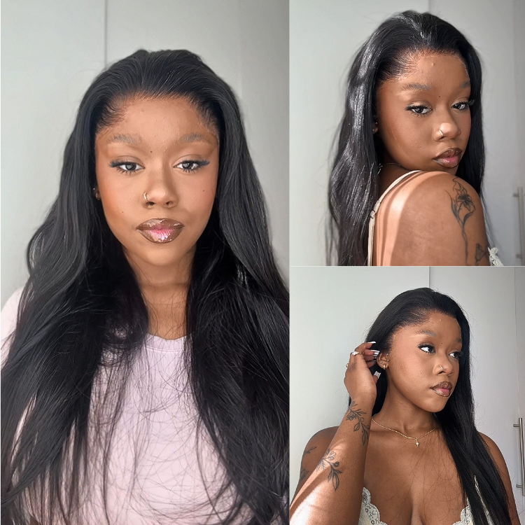 [rethabilentseki]'s Special Link Pre-do Lagos Hairline Flexi Fit Invisi Drawstring Cap Natural Black & Copper Ombre Highlights Silky Straight Glueless 13x4 Frontal HD Lace Wig Pre-Cut Lace