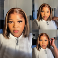 [mandy.hagan_]'s Special Link Pre-do Lagos Hairline Flexi Fit Invisi Drawstring Cap 200% Density Blonde Highlight Silky Straight Bob Glueless 13x4 Frontal HD Lace Wig Pre-Cut Lace