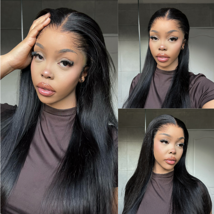 [andi_semhle]'s Special Link Pre-do Lagos Hairline Flexi Fit Invisi Drawstring Cap Natural Black & Copper Ombre Highlights Silky Straight Glueless 13x4 Frontal HD Lace Wig Pre-Cut Lace