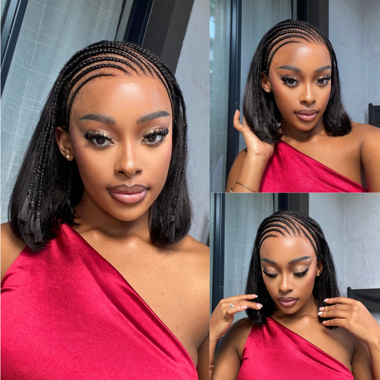 [issa_babbygirl]'s Special Link VolumeMAX™ 200% Density Boho Braids Silky Straight Bob Glueless 13x4 Frontal HD Lace Wig Pre-Cut Lace