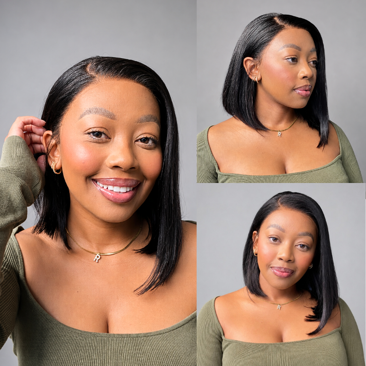 [retha_thekiso]'s Special Link NatureMAX™ Silky Blunt Cut Bob Glueless Ear-to-ear 13x4 HD Lace Front Wig Pre-Cut Lace Flexi-Fit Drawstring Cap