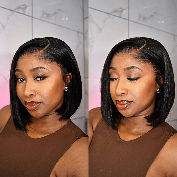 [lulunyalunga]'s Special Link Pre-do Lagos Hairline Flexi Fit Invisi Drawstring Cap Silky Straight Bob 13x4 Frontal HD Lace Wig Pre-Cut Lace