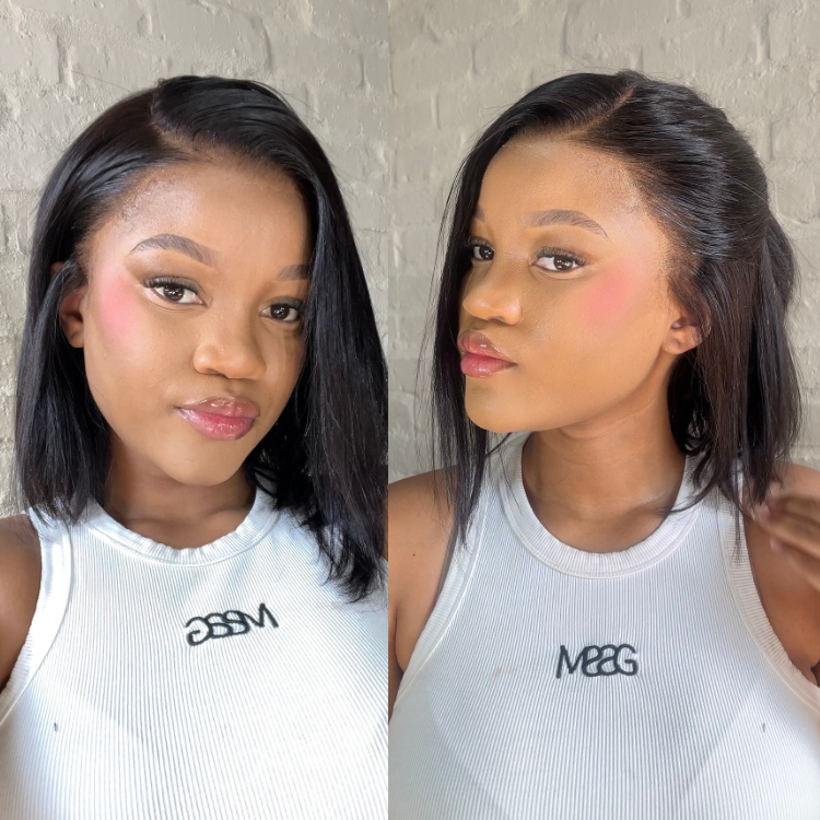 [nozipho_mk]'s Special Link NatureMAX™ Silky Blunt Cut Bob Glueless Ear-to-ear 13x4 HD Lace Front Wig Pre-Cut Lace Flexi-Fit Drawstring Cap