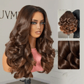 Custom | 300% High Density Ombre Brown Body Wave 5x5 Closure Lace HD Lace Glueless 18 Inches Long Wig