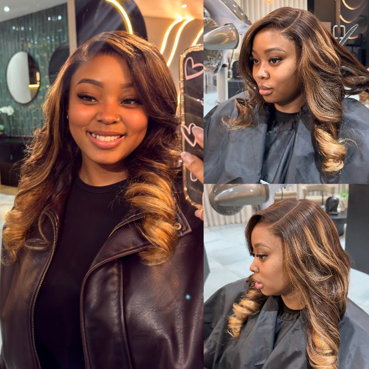 [noluuu_]'s Special Link SouthKiss All-Day Comfort™ Wig 180% Density Sun-Kissed Blonde Ombre Highlight Loose Body Wave Glueless 7x6 Closure HD Lace Wig Pre-Cut Lace