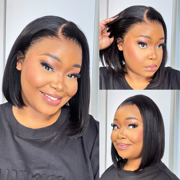 [pearlfoba]'s Special Link NatureMAX™ Silky Blunt Cut Bob Glueless Ear-to-ear 13x4 HD Lace Front Wig Pre-Cut Lace Flexi-Fit Drawstring Cap