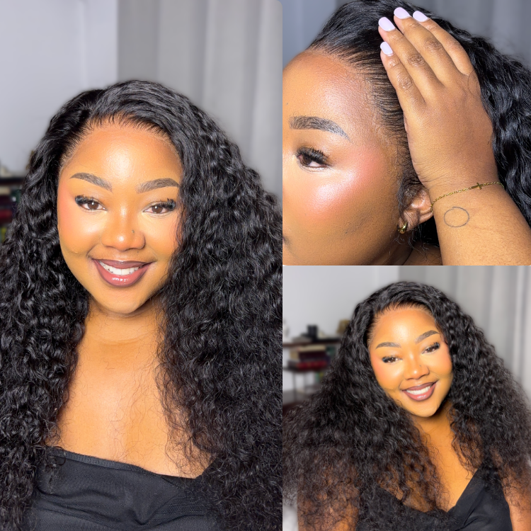 [third_one]'s Special Link PreMax Wigs | Flexi-Fit Invisi Drawstring Cap 360 Lace HD Lace Natural Black & Brown Highlights Water Wave Wig Pre-Cut Lace