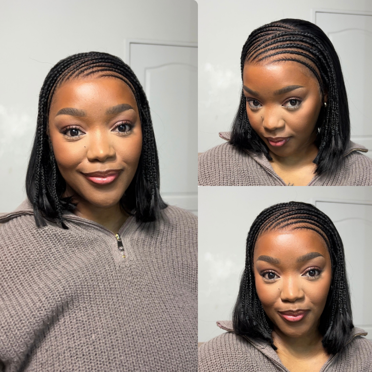 [kamo_leslie]'s Special Link VolumeMAX™ 200% Density Boho Braids Silky Straight Bob Glueless 13x4 Frontal HD Lace Wig Pre-Cut Lace