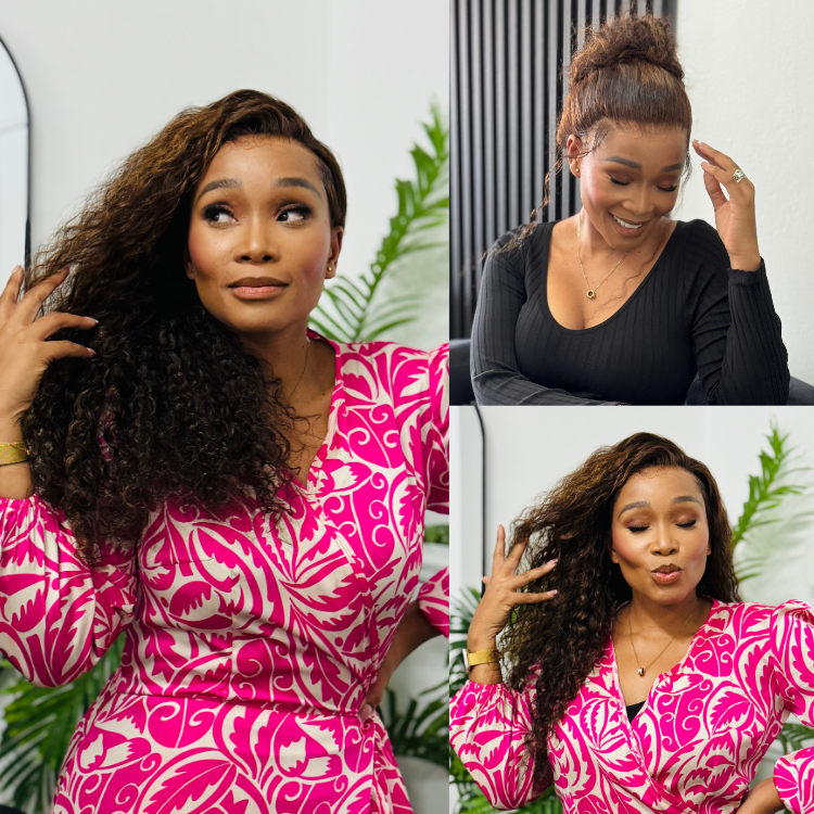 [innosadiki]'s Special Link VolumeMAX™ 200% Density Brown Highlights Flexi-Fit Invisi Drawstring Cap Glueless 360 Lace Super Natural Hairline Water Wave Free Part 100% Human Hair Wig